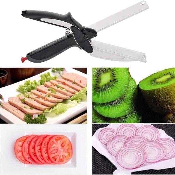 Steel Clever Cutter Kitchen Knife Food Chopper with Chopping Board with Locking Hinge