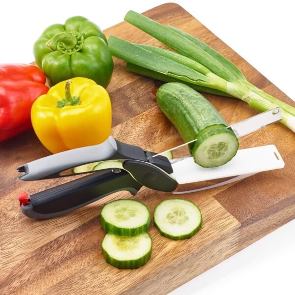 Steel Clever Cutter Kitchen Knife Food Chopper with Chopping Board with Locking Hinge