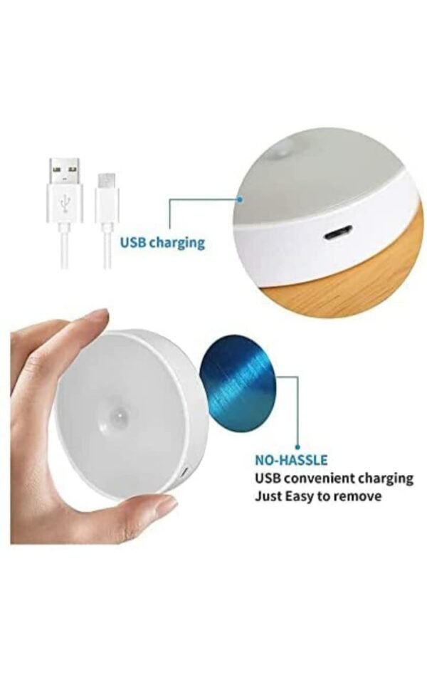 USB-Rechargeable Motion Sensor Night Light with Self-Adhesive Design for Home Use